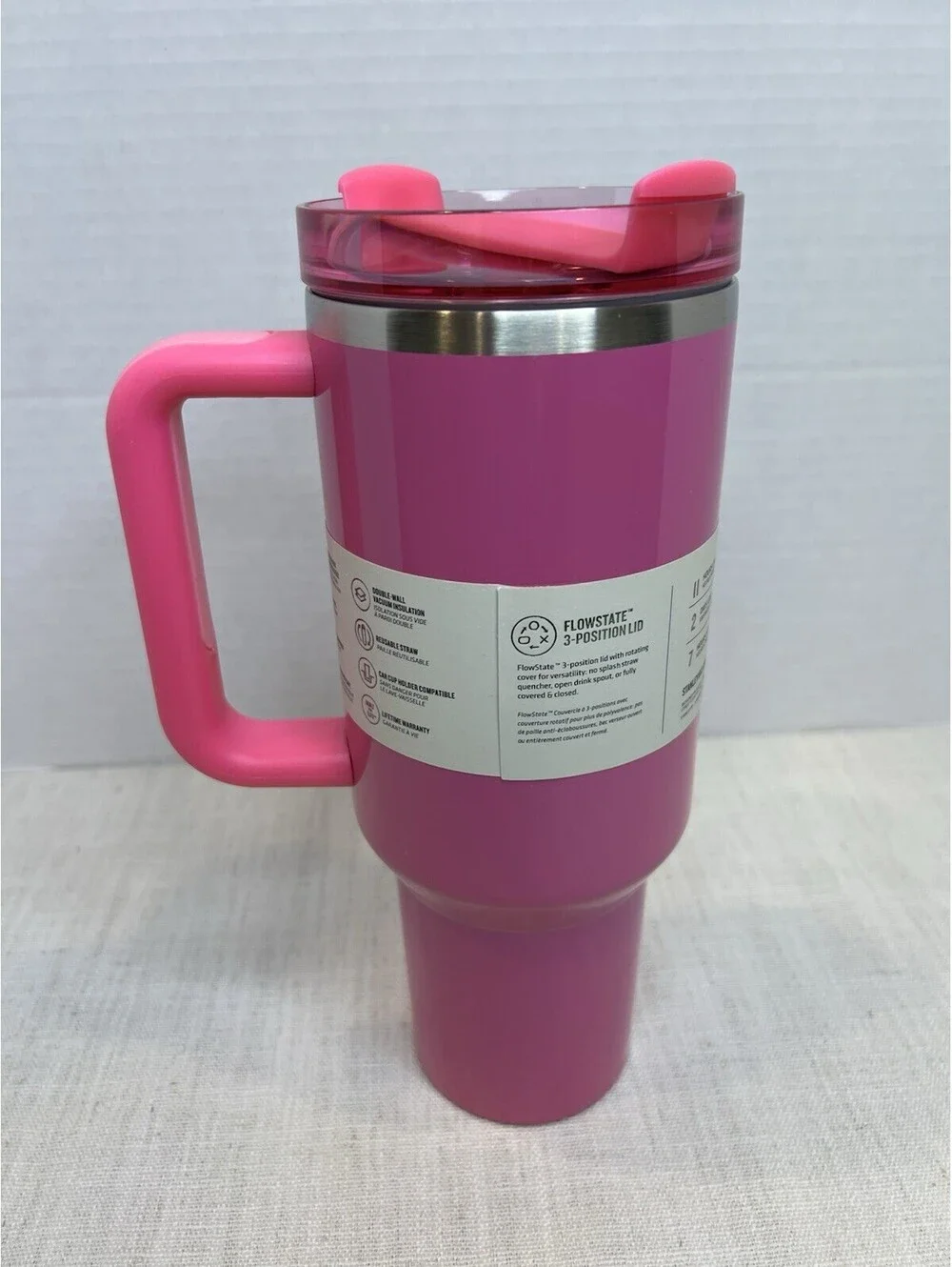 Stanley Starbucks Flow state Quencher H2O Tumbler | 40 oz Pink w/ Handle Lid